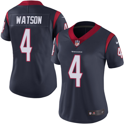 Women Houston Texans 4 Watson blue Nike Vapor Untouchable Limited NFL Jersey
